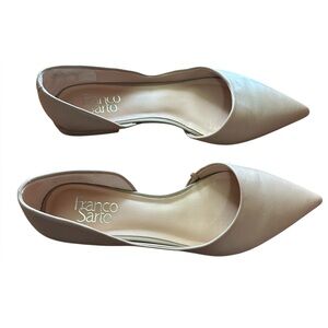Franco Sarto Pointed Toe D'Orsay Flats Nude EUC Size 8M